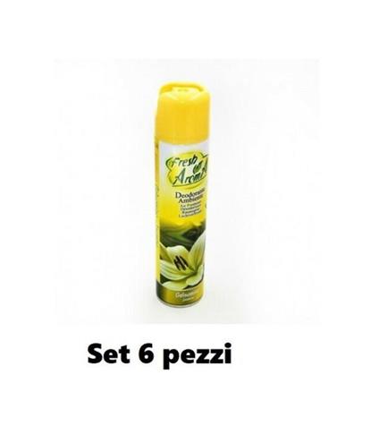 Kit deodorante spray profumo per ambiente casa FRESH AROMA 4 pz da 300 ml