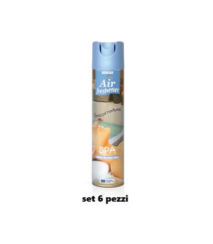 Set 6 Pz Deodorante Per Ambiente Spray Profumo Casa Fresco 300 Ml Spa