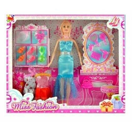 MISS FASHION BAMBOLA VESTITI SCARPE ACCESSORI MODA GIOCATTOLO GIOCO BAMBINA