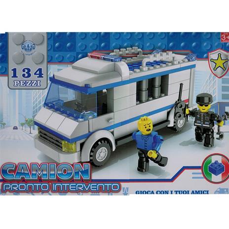 COSTRUZIONI GIOCATTOLO PER BAMBINI CAMION DELLA POLIZIA CON PERSONAGGI 134 PEZZI - 2