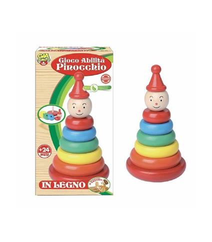 Gioco Abilit√Ä Pinocchio In Legno Giocattolo Gioco Incastro Piramide Per Bambini