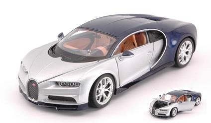 Bugatti Chiron 2017 Silber/blue 1:24-27 Model WE24077SB