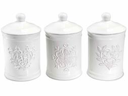 Barattoli da cucina per alimenti in ceramica Shabby Chic set da 3