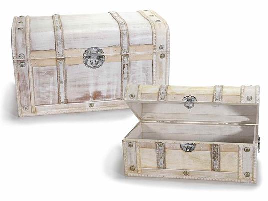 Bauli a forma di valigia vintage in legno set da due pezzi - Gruppo  Maruccia - Idee regalo | IBS