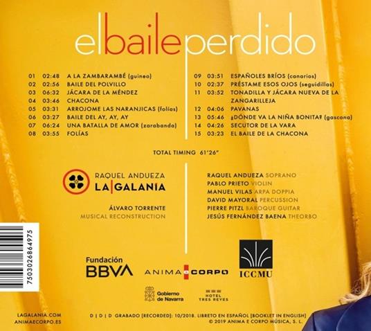 El baile perdido - CD Audio di Raquel Andueza,La Galanía - 2