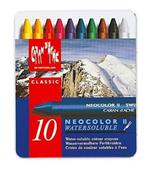 Caran D'ache Neocolor Pastelli A Cera Acquarellabili Scatola Metallo Da 10