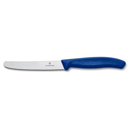 set 6 coltello da tavola blu dentato punta tonda qualità extra - VICTORINOX  - Idee regalo