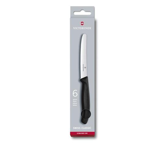 set 6 coltello da tavola nero dentato punta tonda qualità extra - VICTORINOX  - Idee regalo