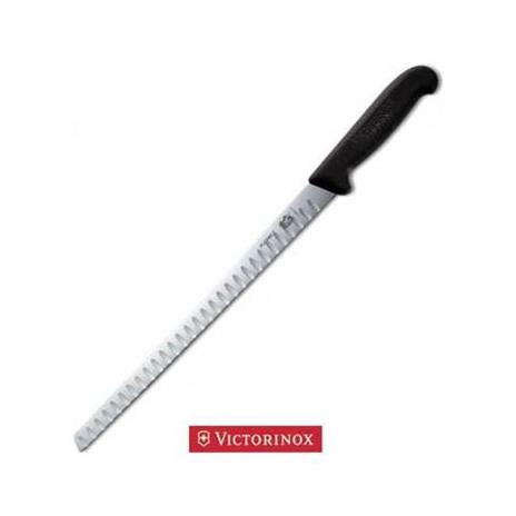 , coltello salmone, lama alveolata flessibile in acciaio, manico fibrox - 4