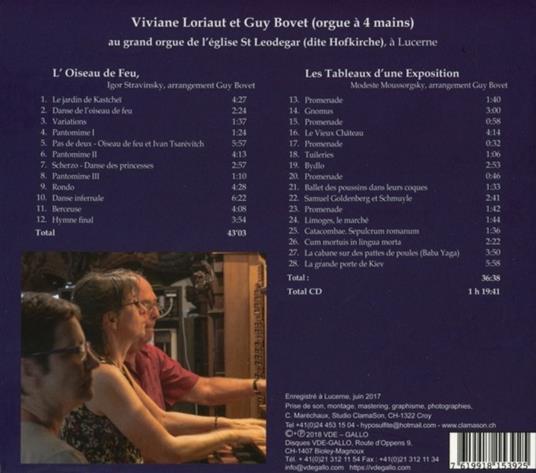 Viviane Loriaut / Guy Bovet: Orgue A 4 Mains - Stravinsky, Mussorgsky - CD Audio - 2