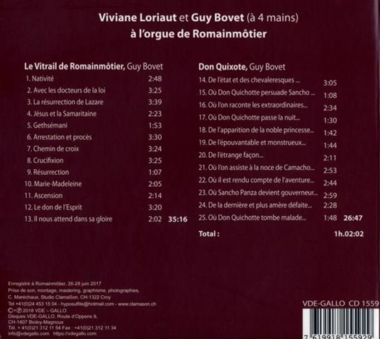 Le Vitrail De Romainmotier, Don Quixote - CD Audio di Guy Bovet - 2