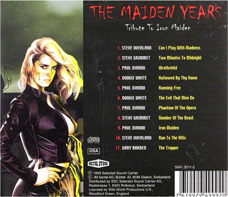 The Maiden Years - Tribute To Iron Maiden - CD Audio - 2