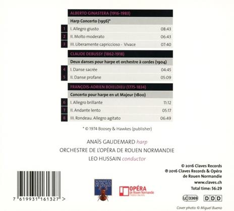 Anais Gaudemard: Harp Concertos - Ginastera, Debussy, Boieldieu - CD Audio di Anais Gaudemard - 2