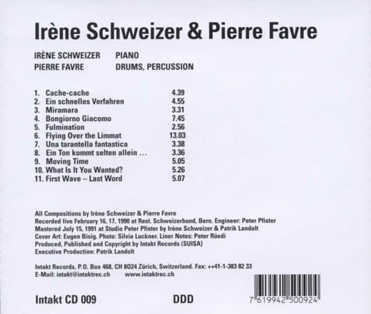 Irene Schweizer - CD Audio di Irene Schweizer - 2