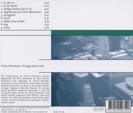 Chicago Piano Solo - CD Audio di Irene Schweizer - 2