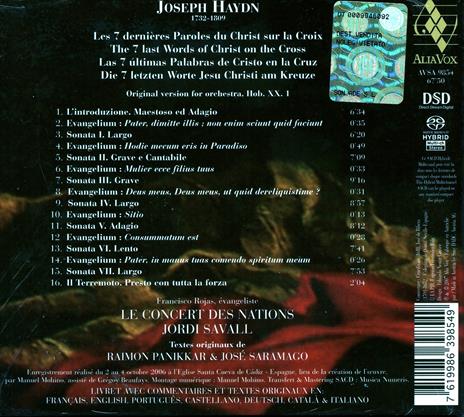 Le ultime sette parole di Cristo sulla croce - SuperAudio CD ibrido di Franz Joseph Haydn,Jordi Savall,Le Concert des Nations - 2