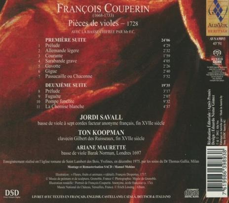 Pièces de violes 1728 - SuperAudio CD ibrido di François Couperin,Jordi Savall - 2