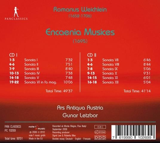 Romanus Weichlein - Encaenia Musices (16 - CD Audio di Ars Antiqua Austria - 2