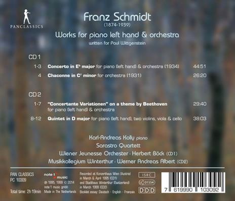 Works For Left Hand Piano & Orchestra - CD Audio di Franz Schmidt - 2