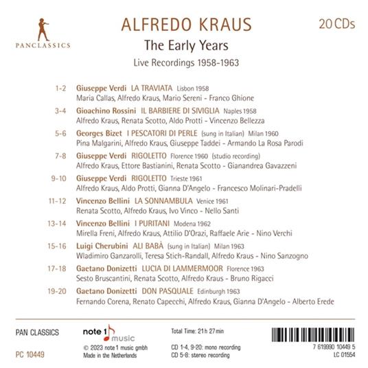 The Early Years - CD Audio di Alfredo Kraus - 2