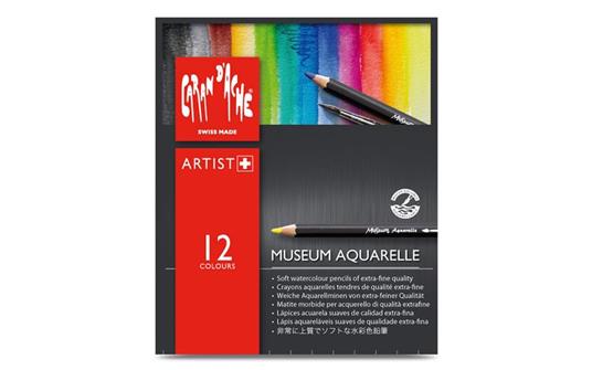 Caran D'Ache Matite Museum Acquerelle Pezzi 12 Assortimento Standard, Scatola In Cartone