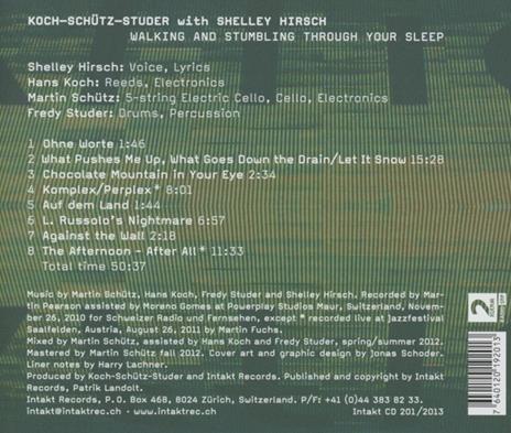 Walking and Stumbling Through Your Sleep - CD Audio di Hans Koch,Fredy Studer,Martin Schutz - 2