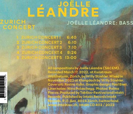 Zurich Concert - CD Audio di Joelle Leandre - 2
