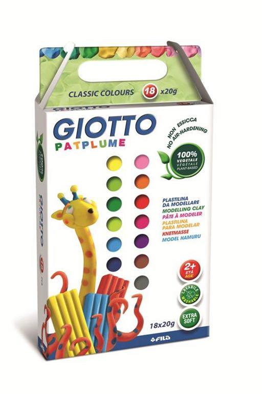 Pasta da modellare Giotto Patplume. Scatola 10 panetti da 20 g. Colori classici + fluo assortiti - 2