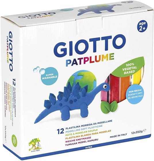 Pasta da modellare Giotto Patplume. Scatola 10 panetti da 20 g. Colori classici + fluo assortiti - 8