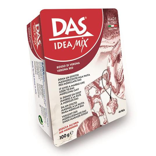 Pasta da modellare marmorizzante DAS Idea Mix 100 g. Rosso di Verona - 2