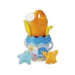 Set mare spiaggia con secchielli decori fish ed unicorno, contenuti in borsa zaino