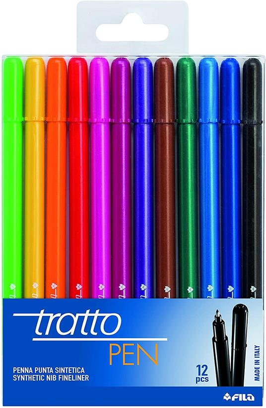 Pennarelli Tratto Pen. Confezione 12 colori assortiti - Tratto