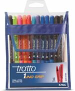 Penna a sfera Tratto 1Uno Grip. Scatola 12 colori assortiti