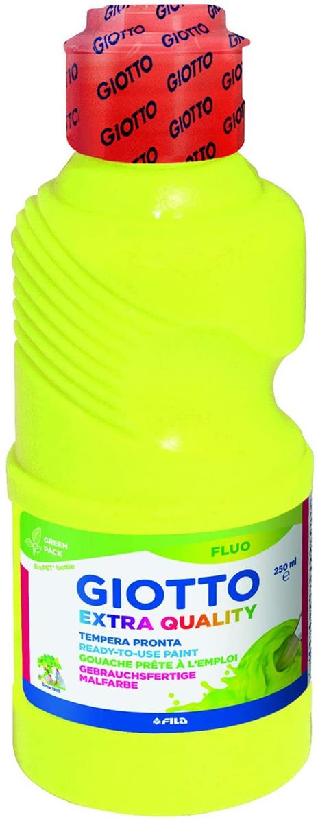 Tempera pronta Giotto qualità extra Fluo 250 ml - Conf. 3x250 ml Giallo, Arancione, Verde - 2