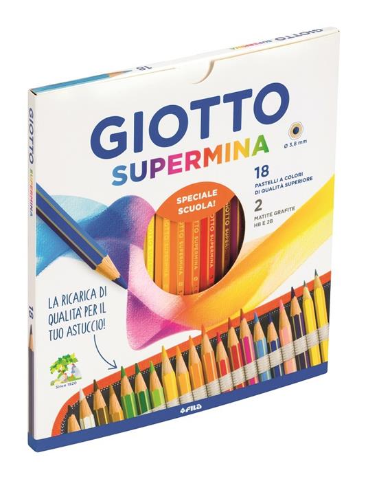 Pastelli Giotto Supermina Confezione da 18 + 2 matite Lyra Temagraph -  Giotto - Cartoleria e scuola | IBS