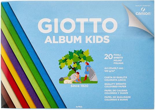 Album carta colorata liscia Giotto Album Kids A4 20 fogli 120 g/m2
