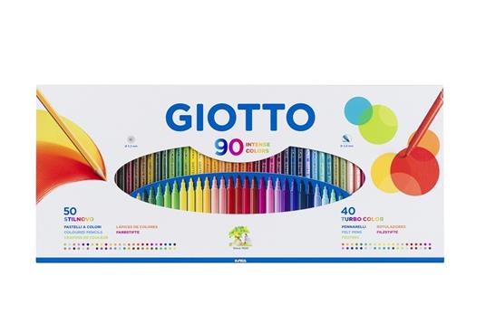 Colori Giotto Confezione da 90 - 50 pastelli + 40 pennarelli - Giotto -  Cartoleria e scuola | IBS