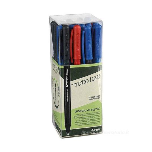 Penna Tratto 1 Green Plastica 24 Pz. Assortiti