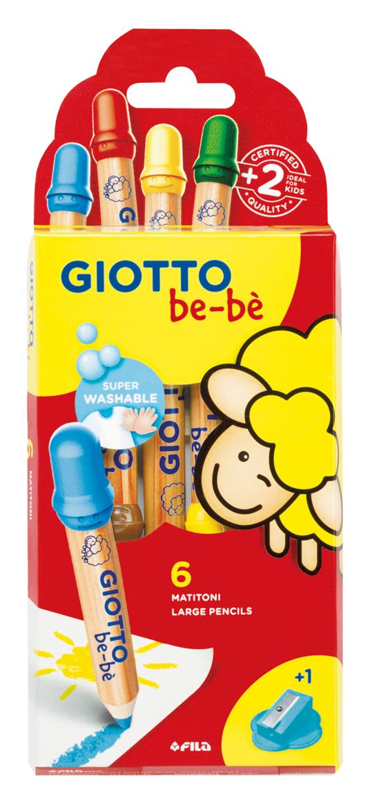 Giotto be-bè astuccio 6 matitoni + appuntamatitone