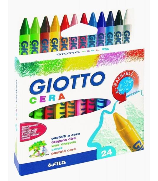 Pastelli a cerca Giotto Cera. Scatola 24 colori assortiti - Giotto -  Cartoleria e scuola | IBS