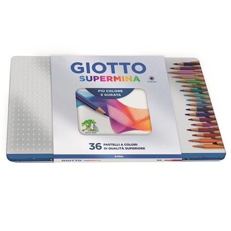 Pastelli Giotto Supermina. Scatola in metallo 36 matite colorate assortite - 2