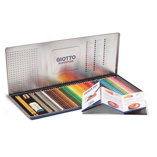 Pastelli Giotto Supermina. Scatola in metallo 50 matite colorate assortite  - Giotto - Cartoleria e scuola | IBS