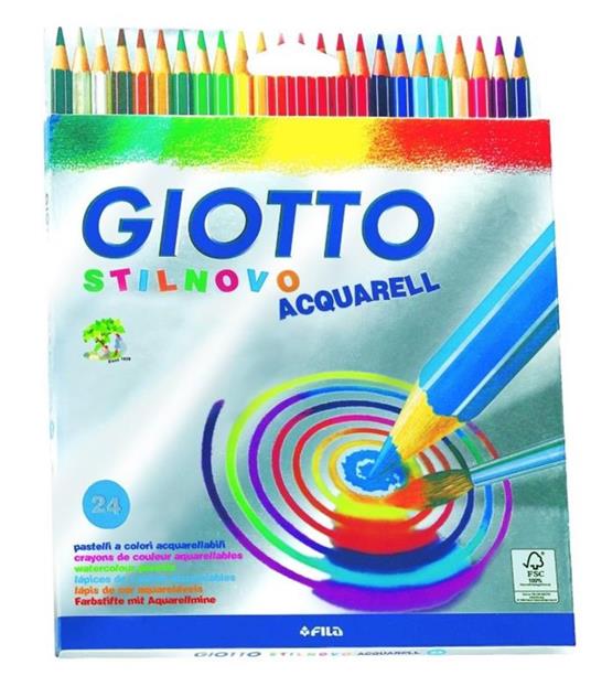 Pastelli acquerellabili Giotto Stilnovo Acquarell. Scatola 24 matite colorate - 2