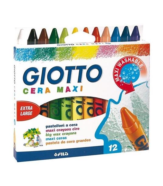 Pastelli a cerca Giotto Cera Maxi. Scatola 12 colori assortiti - Giotto -  Cartoleria e scuola
