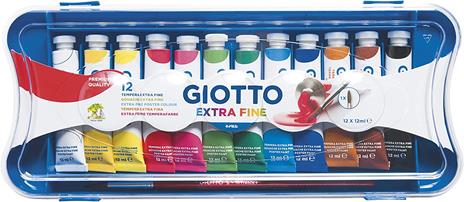 Tempera Giotto Extra in tubetto 12 ml. Scatola 12 colori assortiti - Giotto  - Cartoleria e scuola