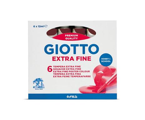 Giotto tempera Extra in tubetto 12 ml in confezione 6 pezzi terra di Siena bruciata