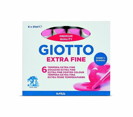 Giotto tempera Extra in tubetto 21ml in confezione 6 pezzi rosa - 4