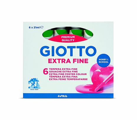 Giotto tempera Extra in tubetto 21ml in confezione 6 pezzi verde - 4