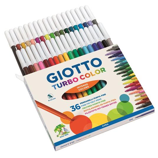 Pennarelli Giotto Turbo color. Scatola 36 colori assortiti - Giotto -  Cartoleria e scuola | IBS