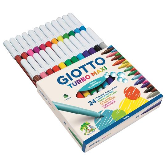 Pennarelli Giotto Turbo Maxi. Scatola 24 colori assortiti - Giotto -  Cartoleria e scuola